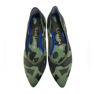 Rothy’s Olive Camo Pointed Toe Preppy Basic Quiet Luxury Coastal Career Flats6.5